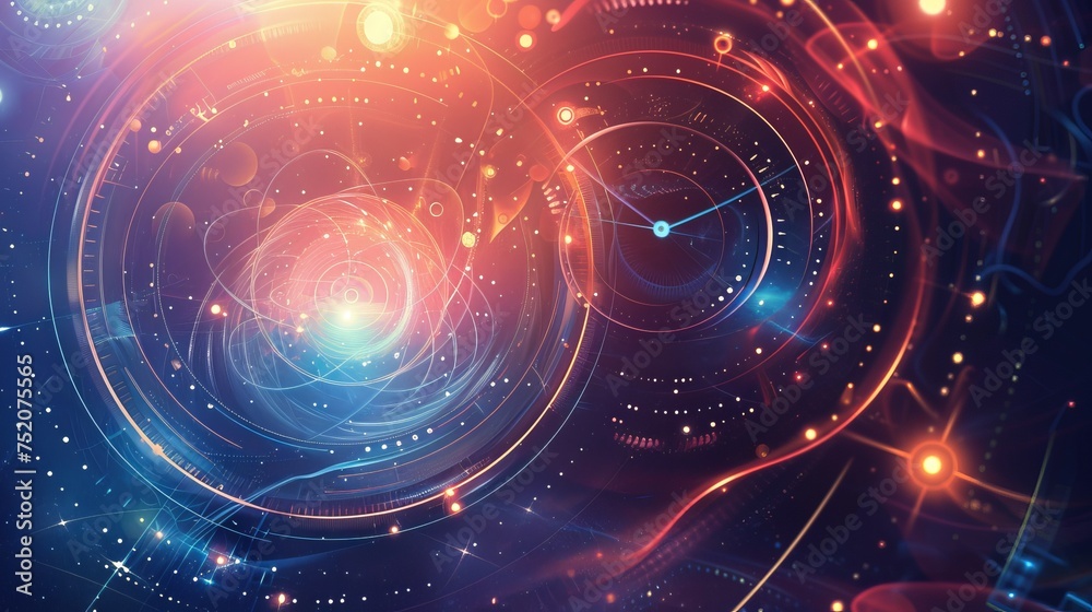 Fototapete futuristic abstract tech background with vibrant colors and dynamic patterns - digital innovation co