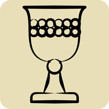 Icon Chalice. related to Celtic symbol. hand drawn style. simple design editable. simple illustration
