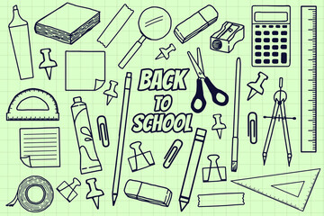 Back to school doodle vector illustration
