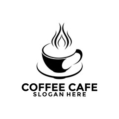 Coffee Cafe retro logo, Coffee cup logo vector icon design template