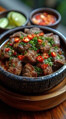 food Rendang, a meat dish from West Sumatra, Indonesia