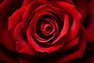 illustration of close up of red rose. Created with Generative AI