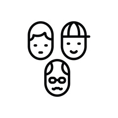 Black line icon for inheritance