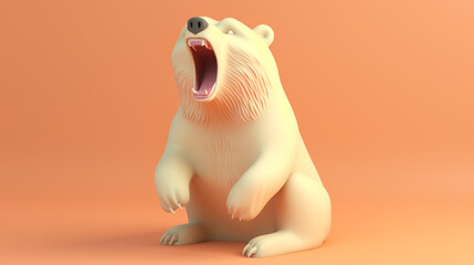 A bears speech a blend of growls and profound thoughts 3d render blender cute minimal