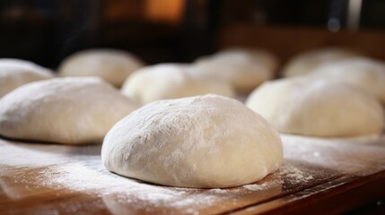 Fototapeta na wymiar close-up of raw bread doughs in a bakery