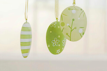 Easter eggs from flat sheet of loops, close-up