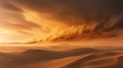 An image of an impending desert sandstorm.