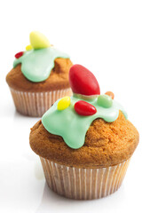 Easter muffins with sugar icing
