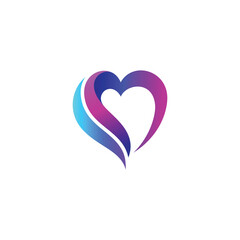 Heart Logo Vector Design Modern and Colorful