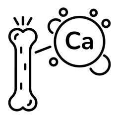Check out linear icon depicting calcium 
