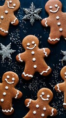 Christmas homemade gingerbread cookies. baking background