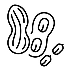 Ready to use linear icon of peanuts 