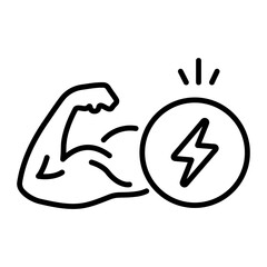 A linear style icon of strong muscle 