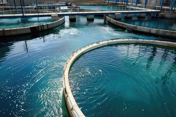 Obraz na płótnie Canvas water treatment plant, Treatment facilities. Recycling. Waste processing water treatment plant
