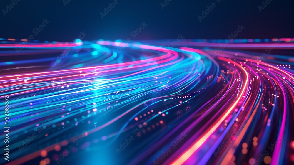 Poster dynamic technology background with speed lines: abstract illustration of information flow, ideal for