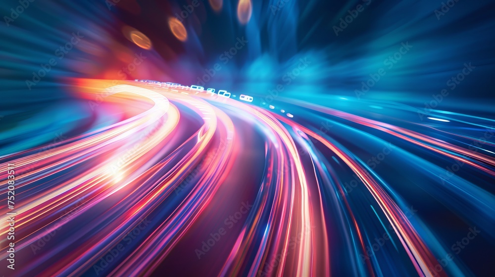 Poster dynamic technology background with speed lines: abstract illustration of information flow, ideal for