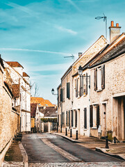Street view of old village Brie-Comte-Robert  in France - 752083547