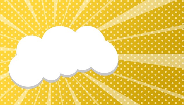 yellow comic background with cloud element blank text