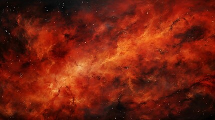 Cosmic expanse filled with red and yellow hues with a multitude of stars. - obrazy, fototapety, plakaty