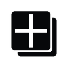 Fototapeta premium add flat simple icon