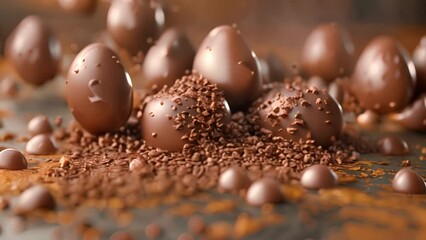 Decadent Easter treats: assorted chocolate eggs.