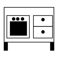 black and white oven