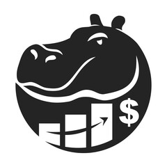 hippopotamus Logo template Isolated. Brand Identity. Abstract Vector graphic