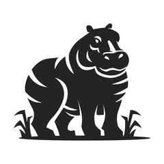 hippopotamus Logo template Isolated. Brand Identity. Abstract Vector graphic