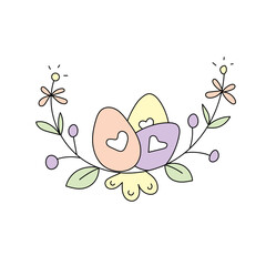 Easter Egg. Vector illustration. Isolated on white background