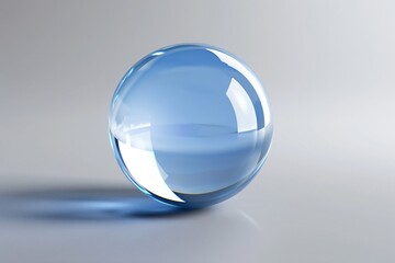 a clear glass ball on a white surface