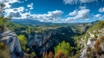view of the Serrania de Cuenca at Una in Spain