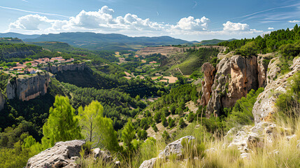 view of the Serrania de Cuenca at Una in Spain