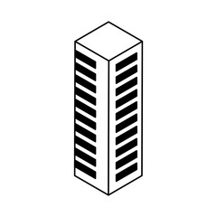 高層ビルのアイソメアイコンイラスト