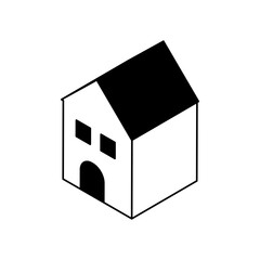 アイソメトリック調の建物のイラストアイコン