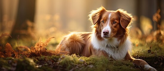 Serene Canine Enjoying a Relaxing Moment in the Lush Greenery of Nature