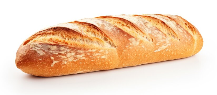 Freshly Baked Loaf of Bread on Clean White Background, Perfect for Bakery or Food Concepts