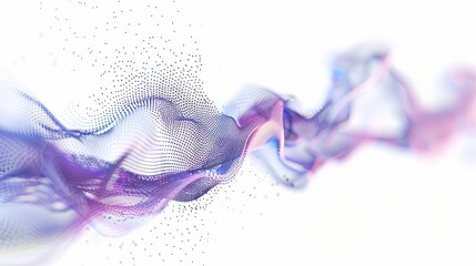 bright digital cable like wave with data points on white background