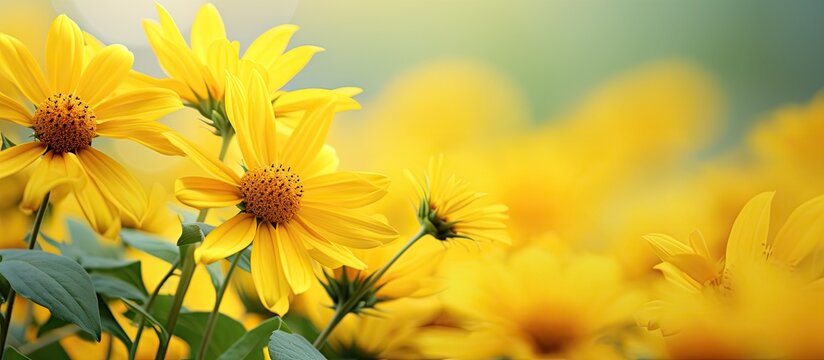 Vibrant Yellow False Sunflower Blooming in a Lush Garden - High-Resolution Floral Wallpaper