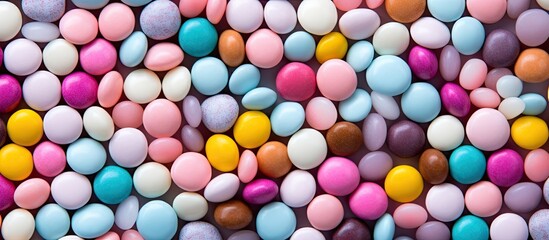 Fototapeta na wymiar A Vibrant Assortment of Colorful Candy Eggs Piled Together in Sweet Confectionery Display