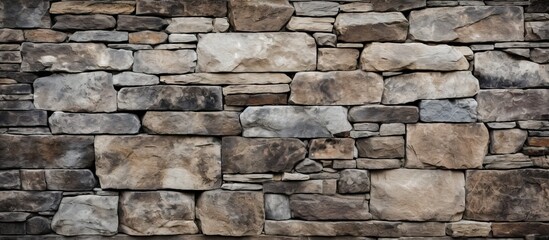 Obraz premium Rustic Stone Wall with Earthy Brown and Gray Tones, Perfect Background for Design Projects