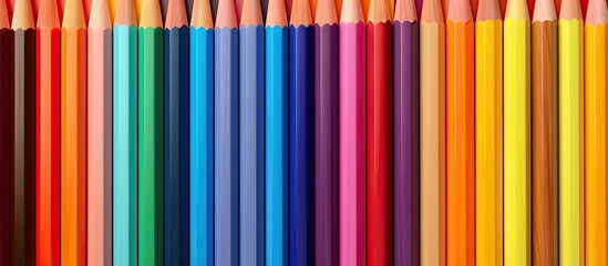 Vibrant Colorful Pencils Forming Abstract Background with Creative Artistic Expression