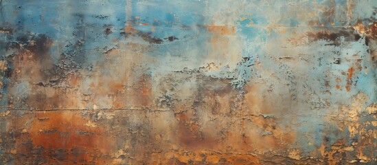 Vibrant Rust Wall Featuring a Stunning Fusion of Blue and Orange Paint