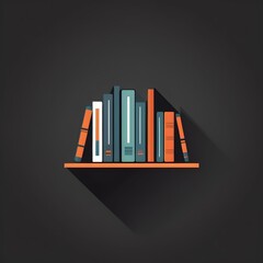 Bookshelf on a black background