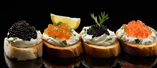 Elegant Black and White Plate Topped with Gourmet Mini Sandwiches