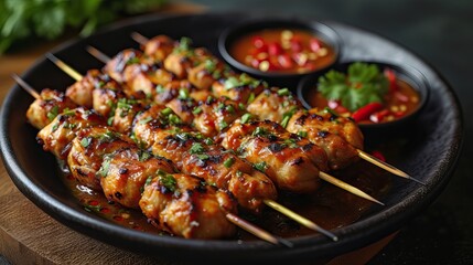 Sate Lilit Bali, Indonesia, is satay made from a mixture of fish meat, grated coconut and spices