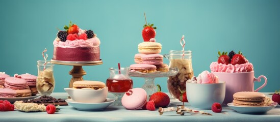 Elegant Afternoon Tea: Table Overflowing with Delectable Desserts and Inviting Cups