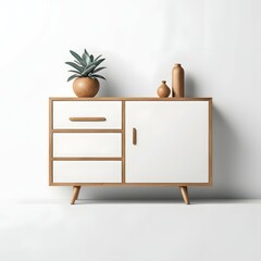 Trendy sideboard on a white background