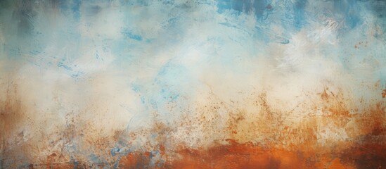Vibrant Abstract Sky Painting in Blue and Orange Tones for Creative Backgrounds