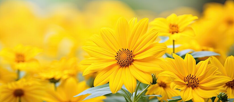 Vibrant Yellow False Sunflower Blooming in the Summer Sunshine with Delicate Petals