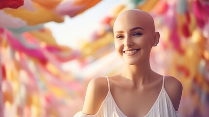Joyful Cancer Survivor Embracing Life Post-Therapy. Generative ai